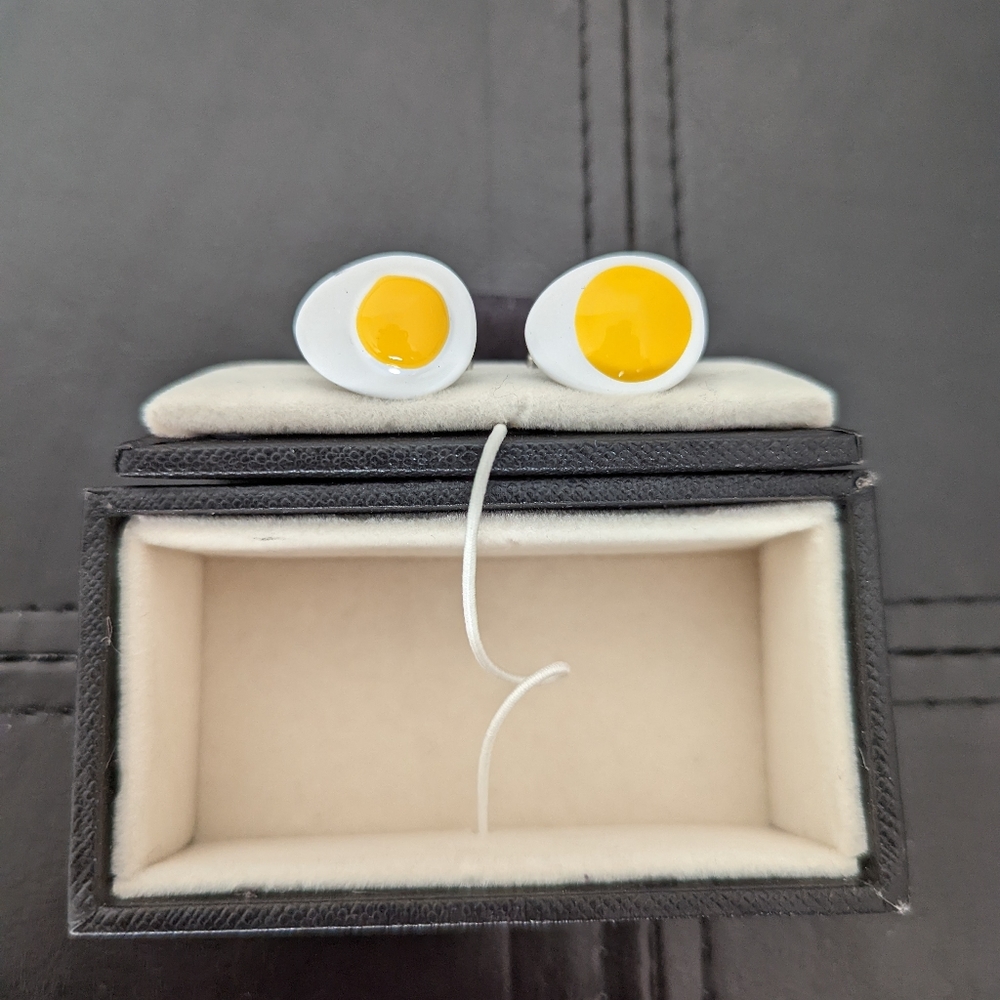 Fun Loving fried egg Joseph a. Bank cufflinks